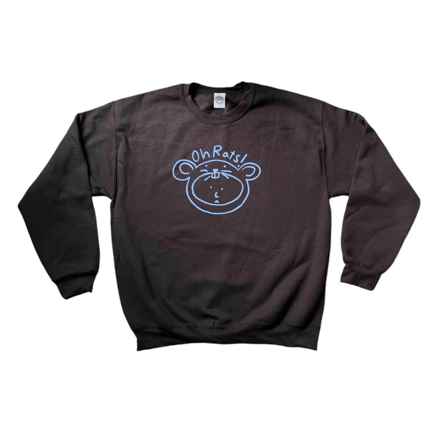 Blue on Brown Oh Rats! logo sweatshirt