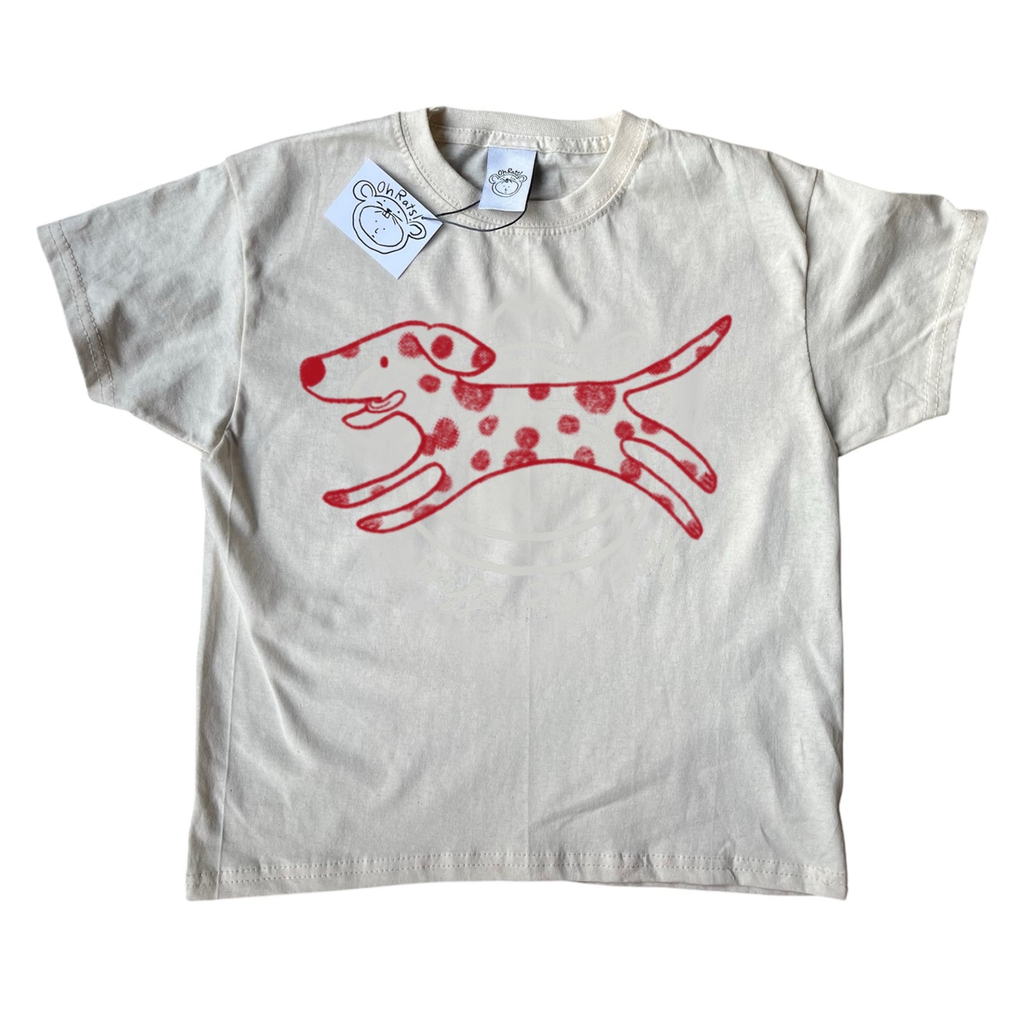 Polka dot Dalmatian red on beige Baby Tee