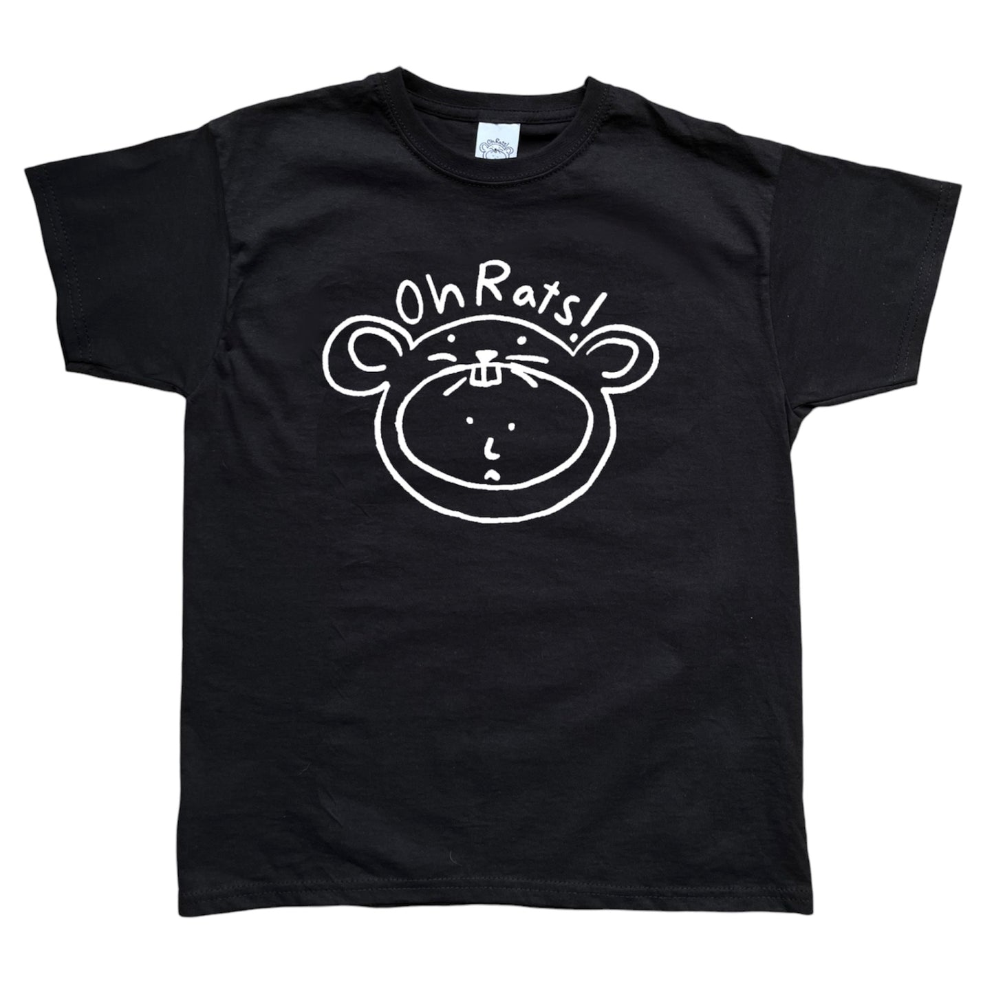 Oh Rats! Logo White on Black baby tee