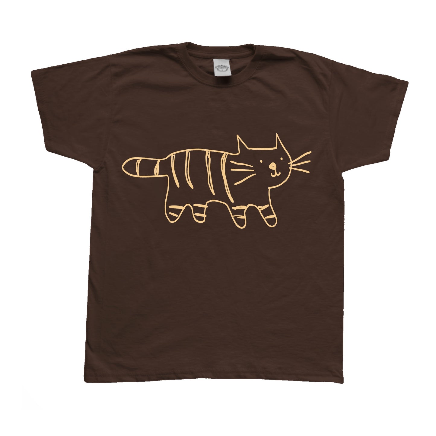 Tiger beige on brown Tee