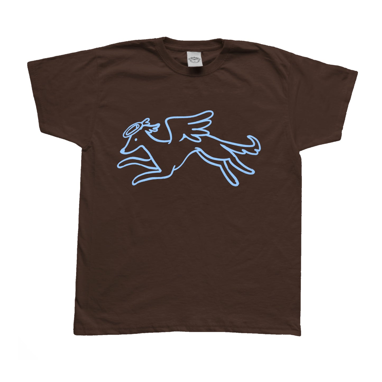 Heavenly hound light blue on brown Baby Tee
