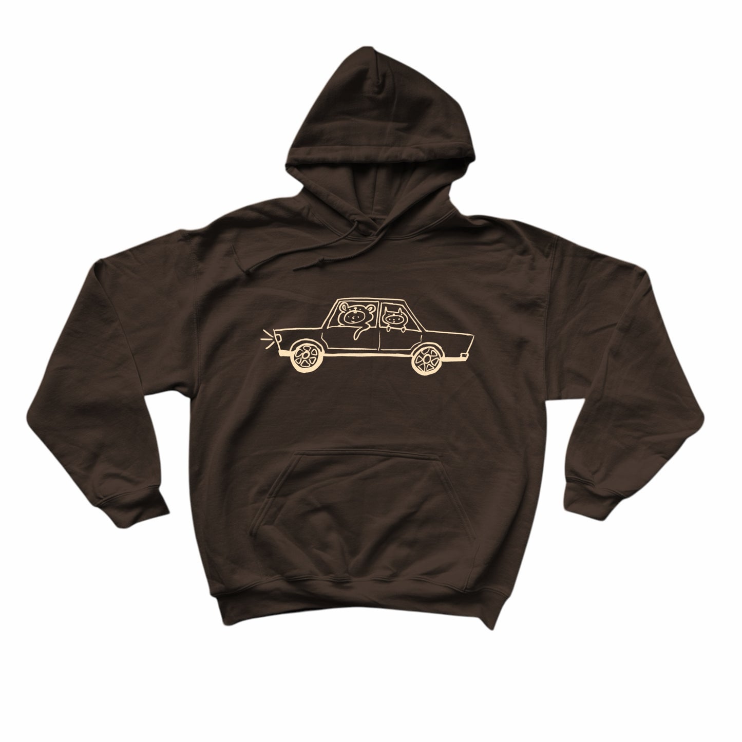 Critter road trip brown hoodie