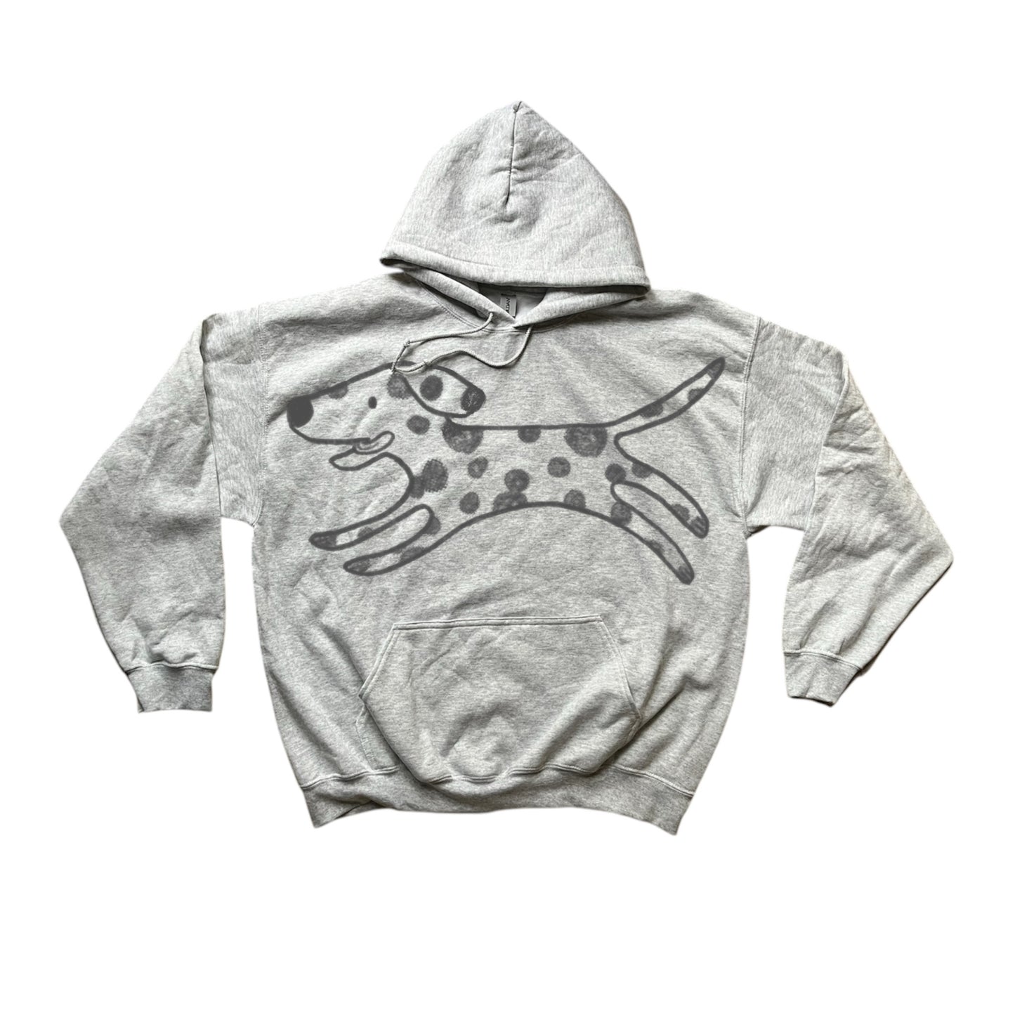 MEGA Polka dot dalmatian dog grey hoodie