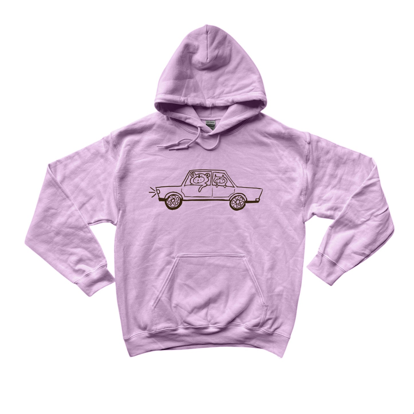 Critter road trip pink hoodie