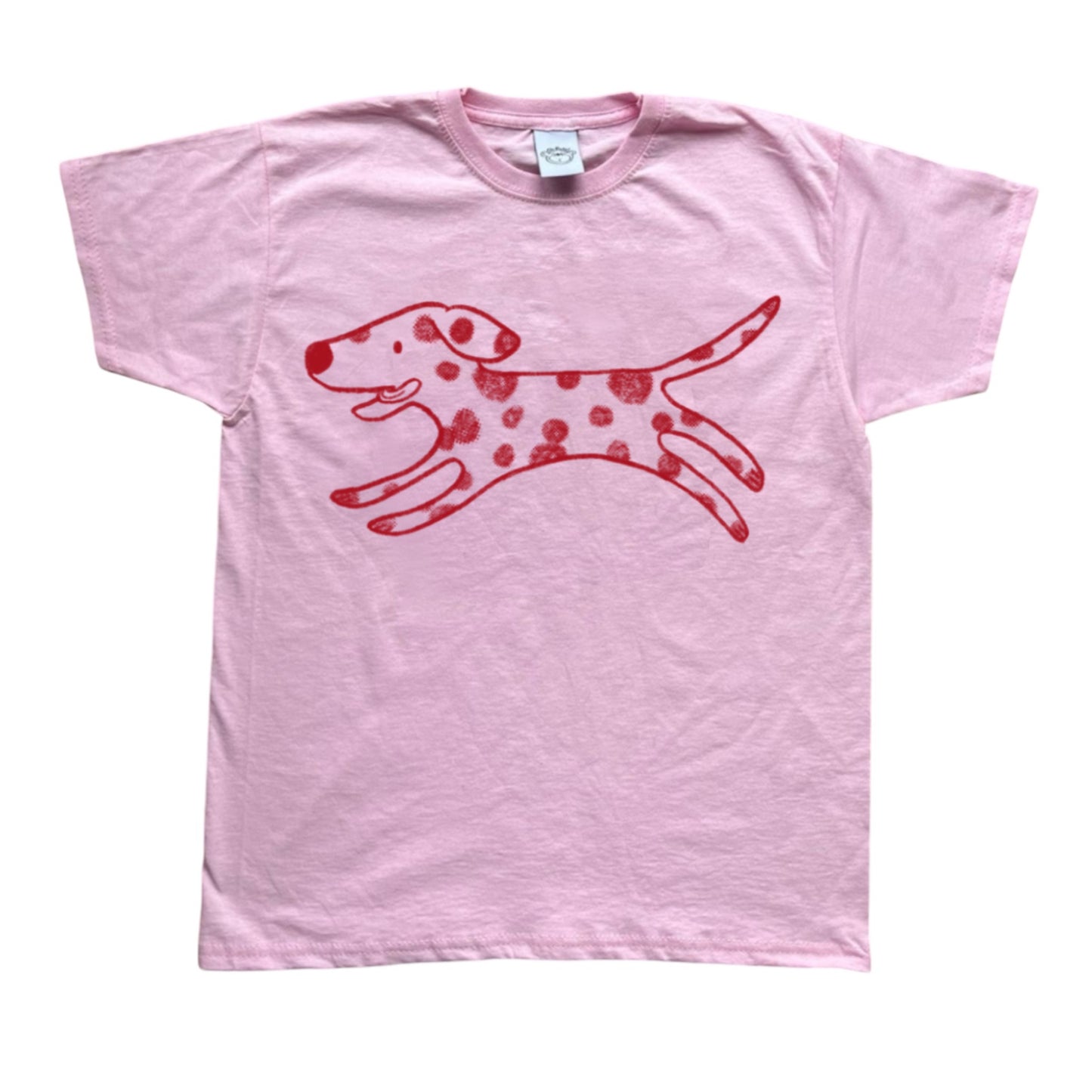 Polka dot dalmatian red on pink Tee