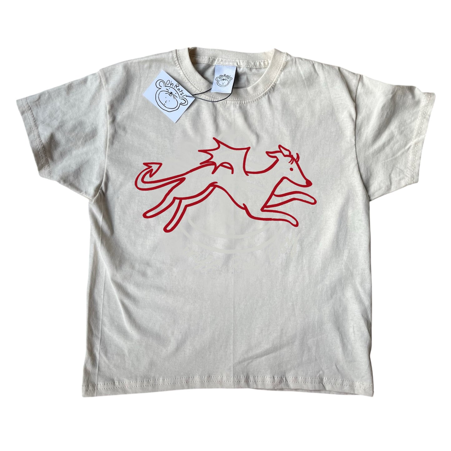 Devil dog red on beige Baby Tee