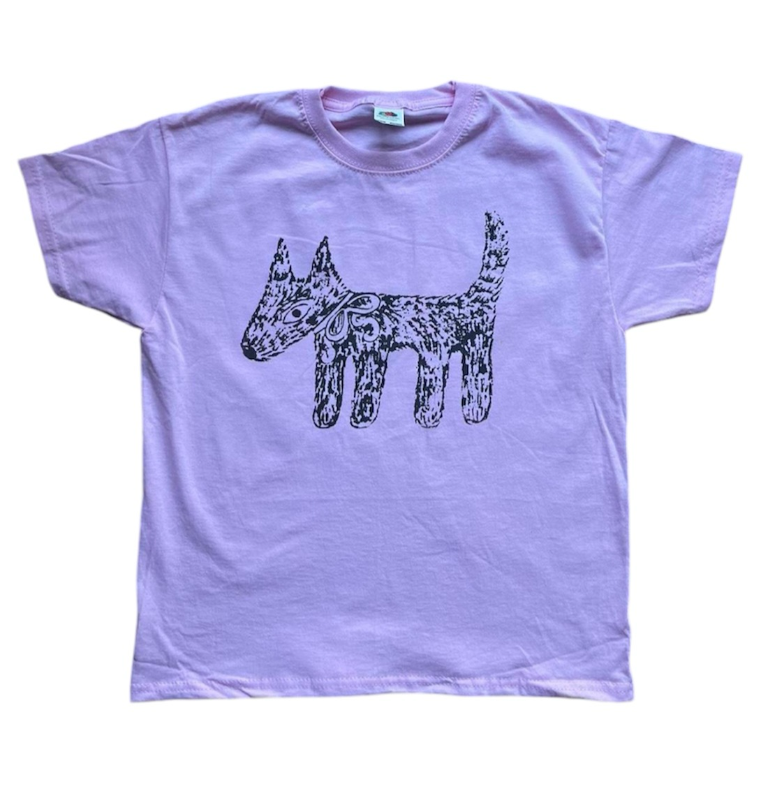 Scruffy dog brown on pink Baby Tee