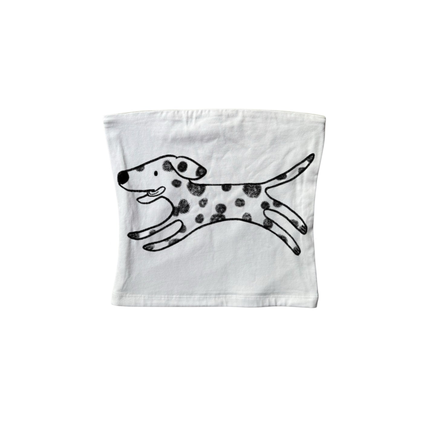 Black on white Dalmatian bandeau top