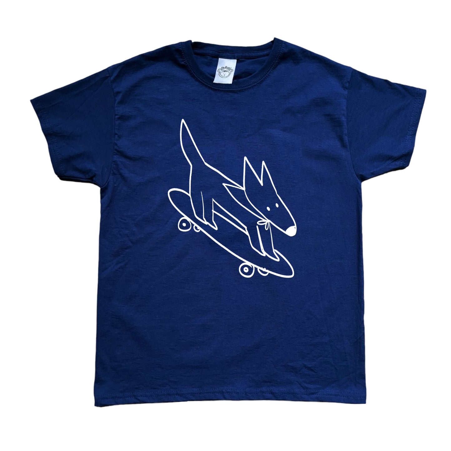 Skater dog white print Tee