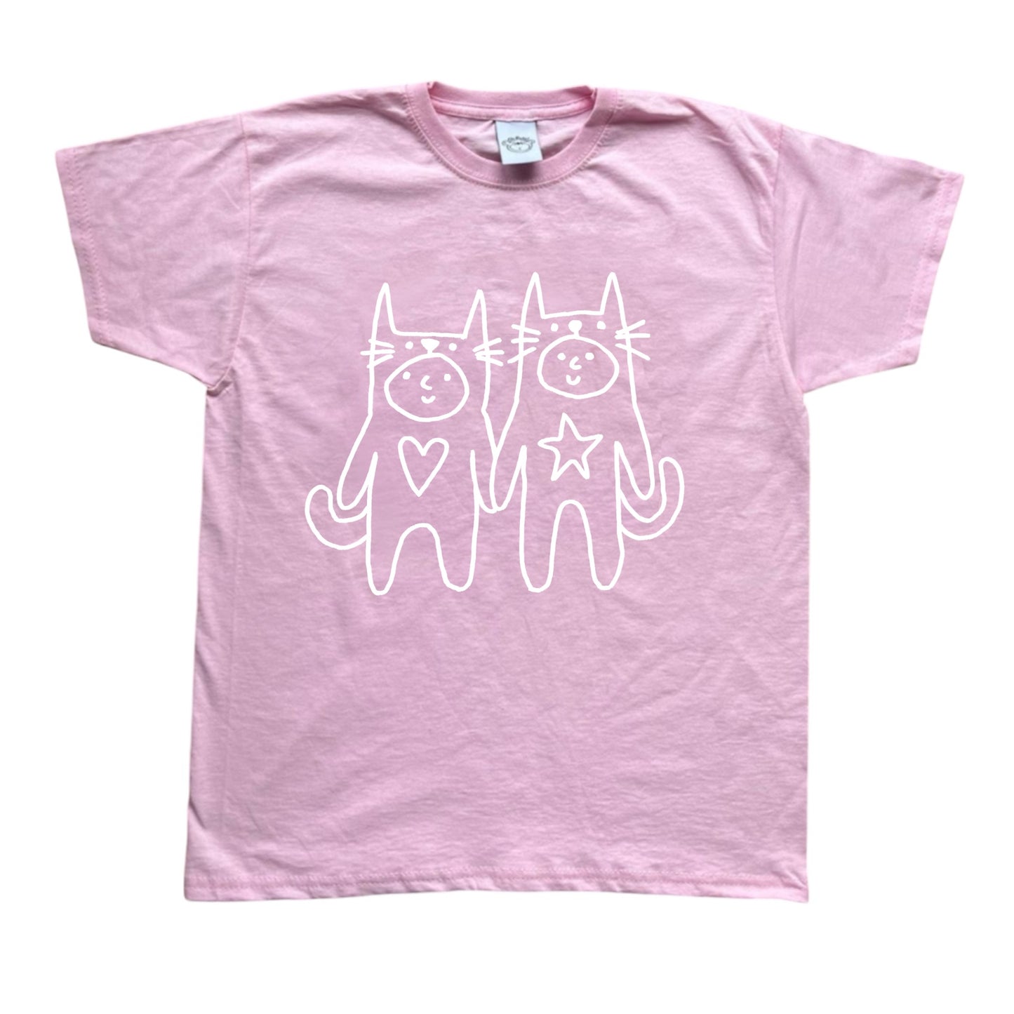 Two critters in love white on pink Tee