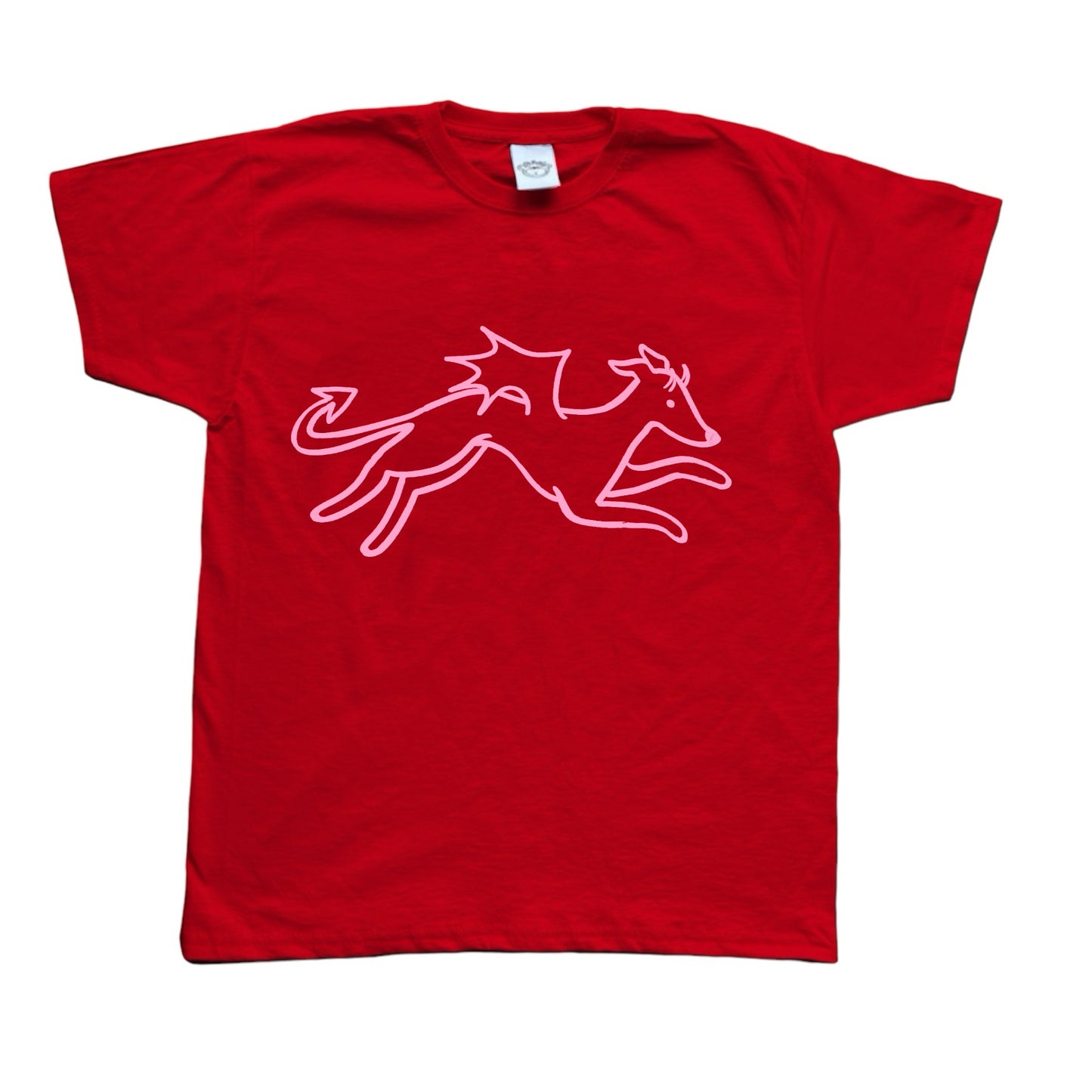 Devil dog pink on red Baby Tee