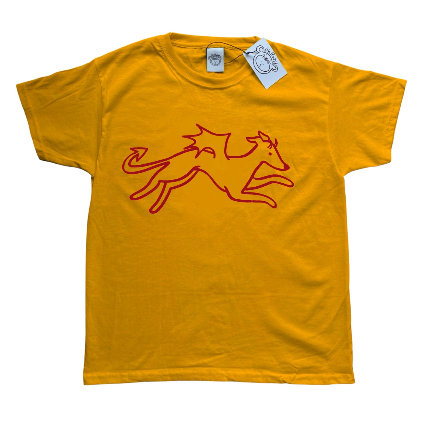 Devil dog red on yellow Baby Tee