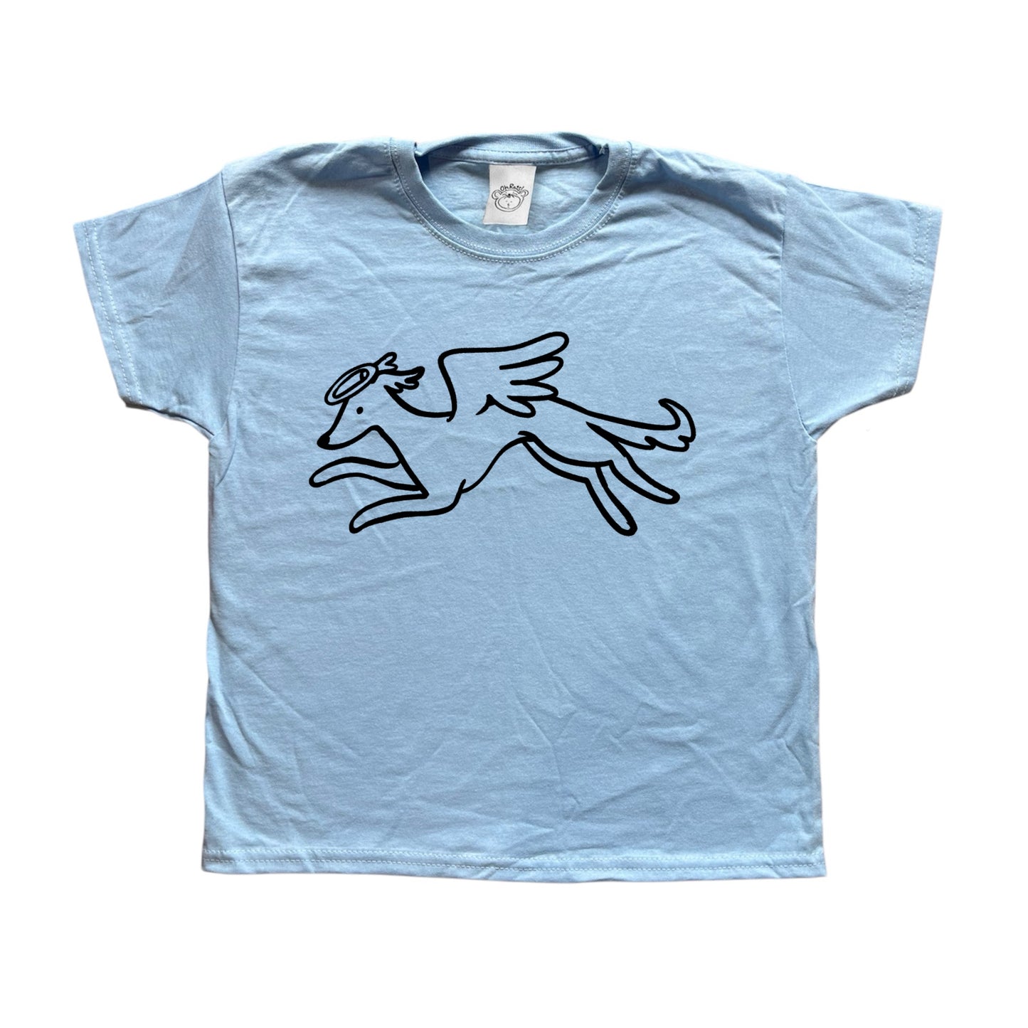 Heavenly Hound black on baby blue Tee
