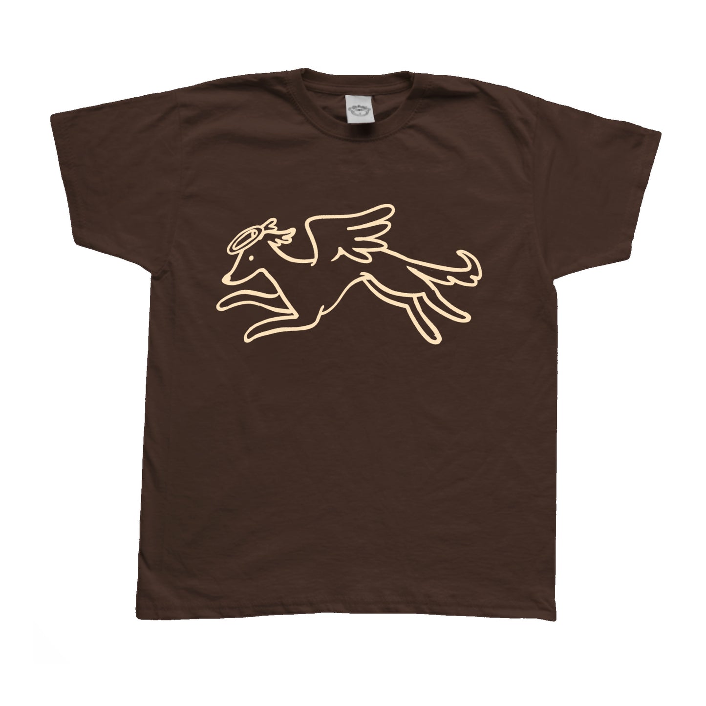 Heavenly hound beige on brown Tee