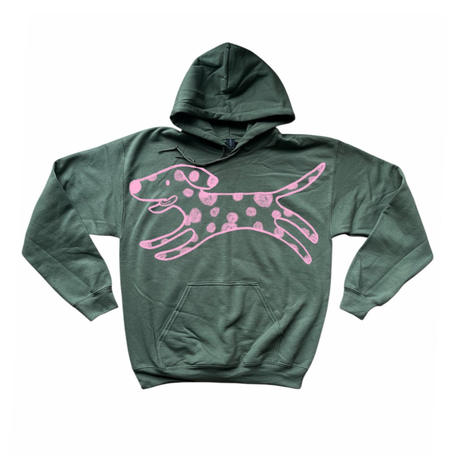 MEGA Polka dot dalmatian dog khaki hoodie