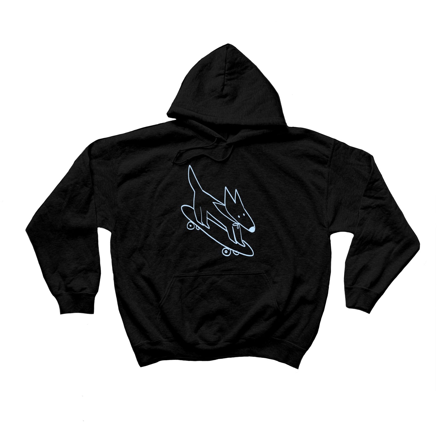 Skater dog black hoodie