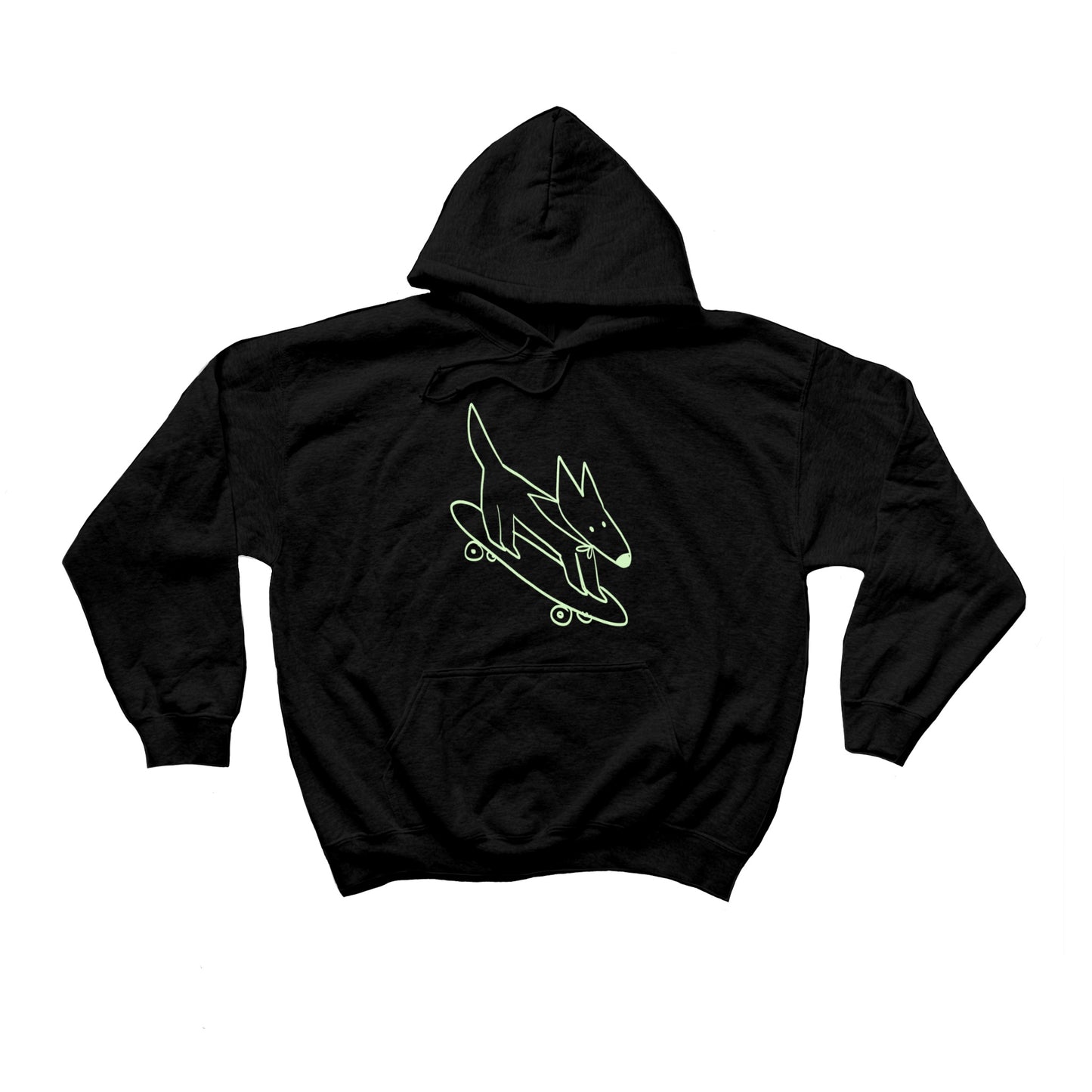 Skater dog black hoodie