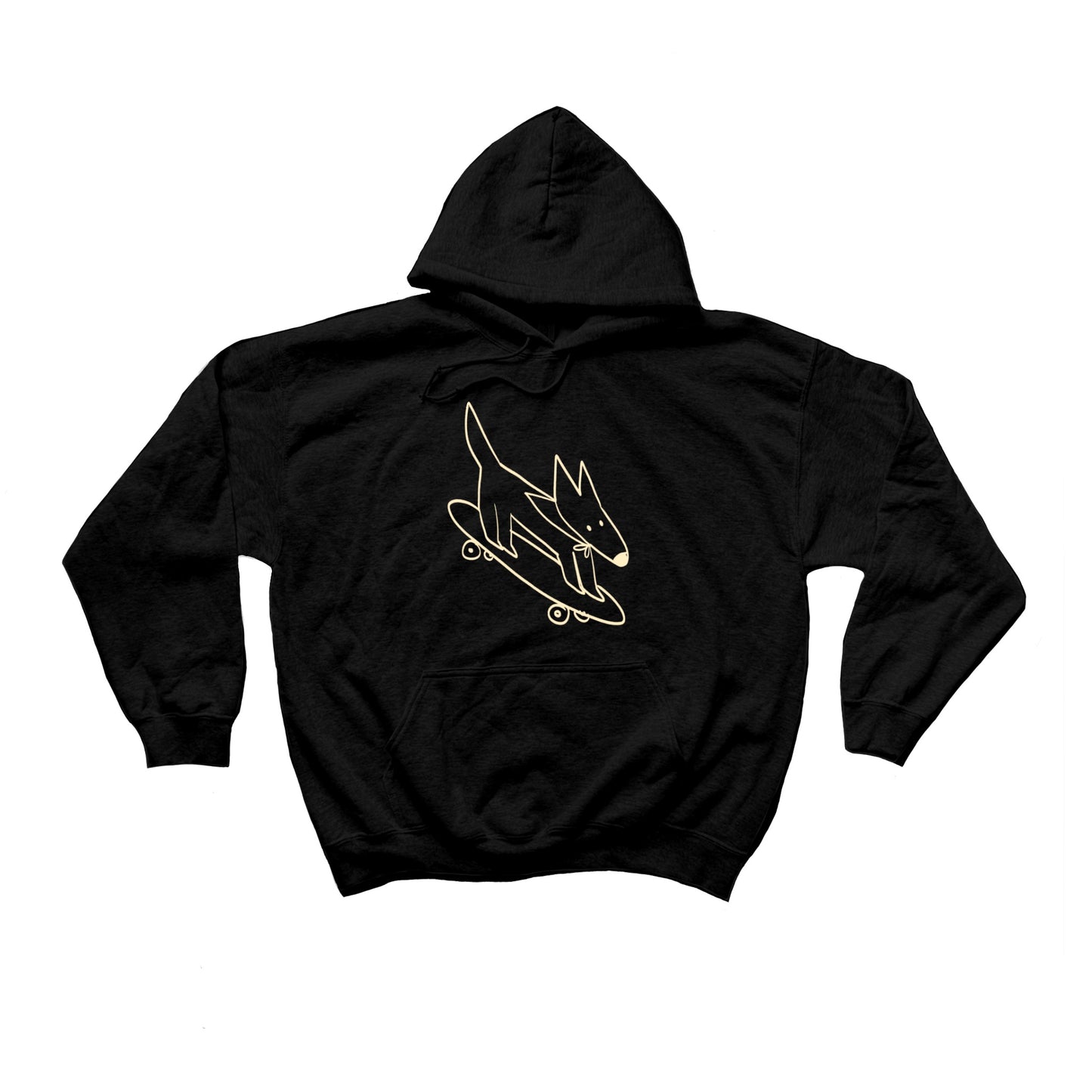 Skater dog black hoodie