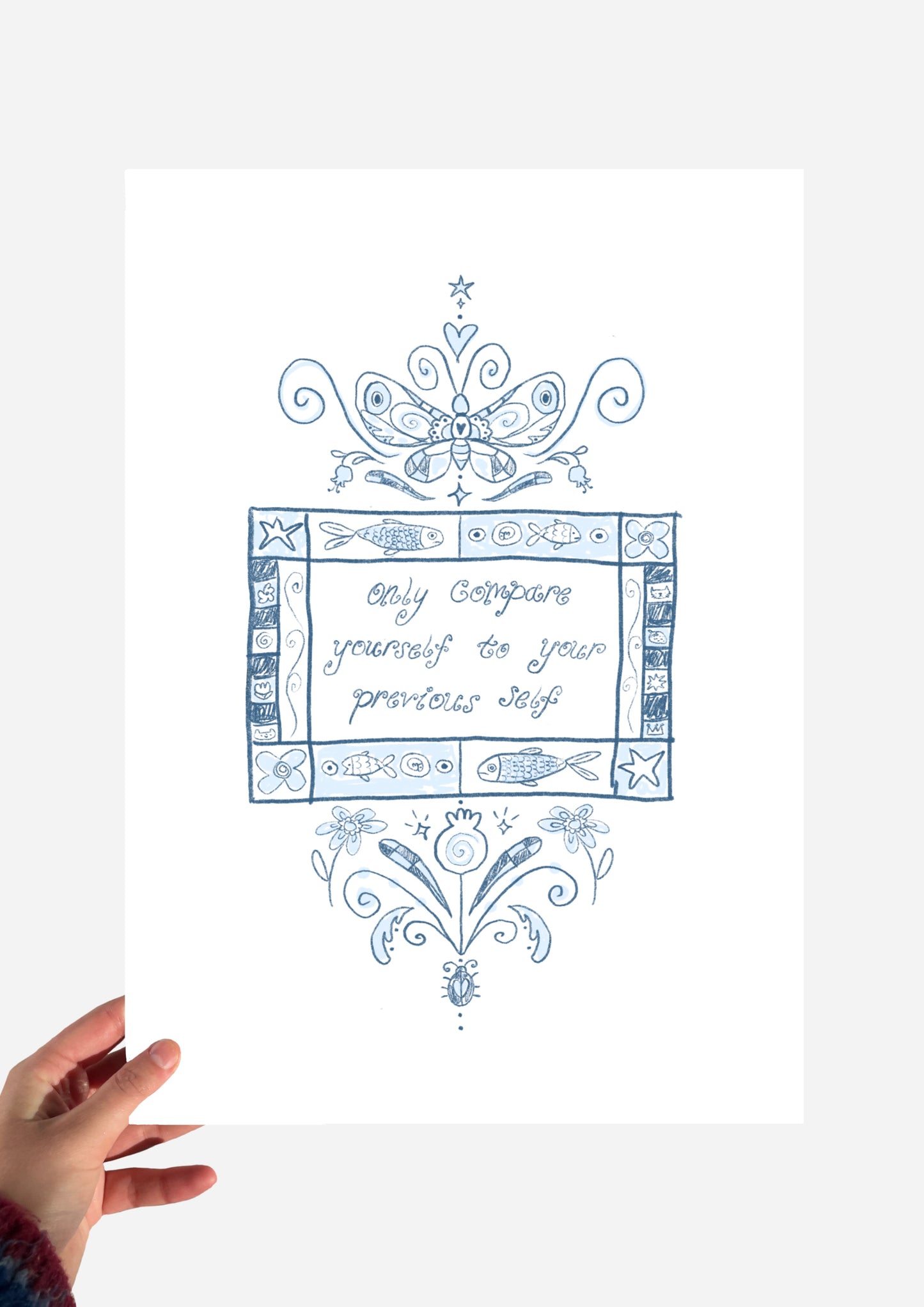 Only compare yourself to your previous self blue print