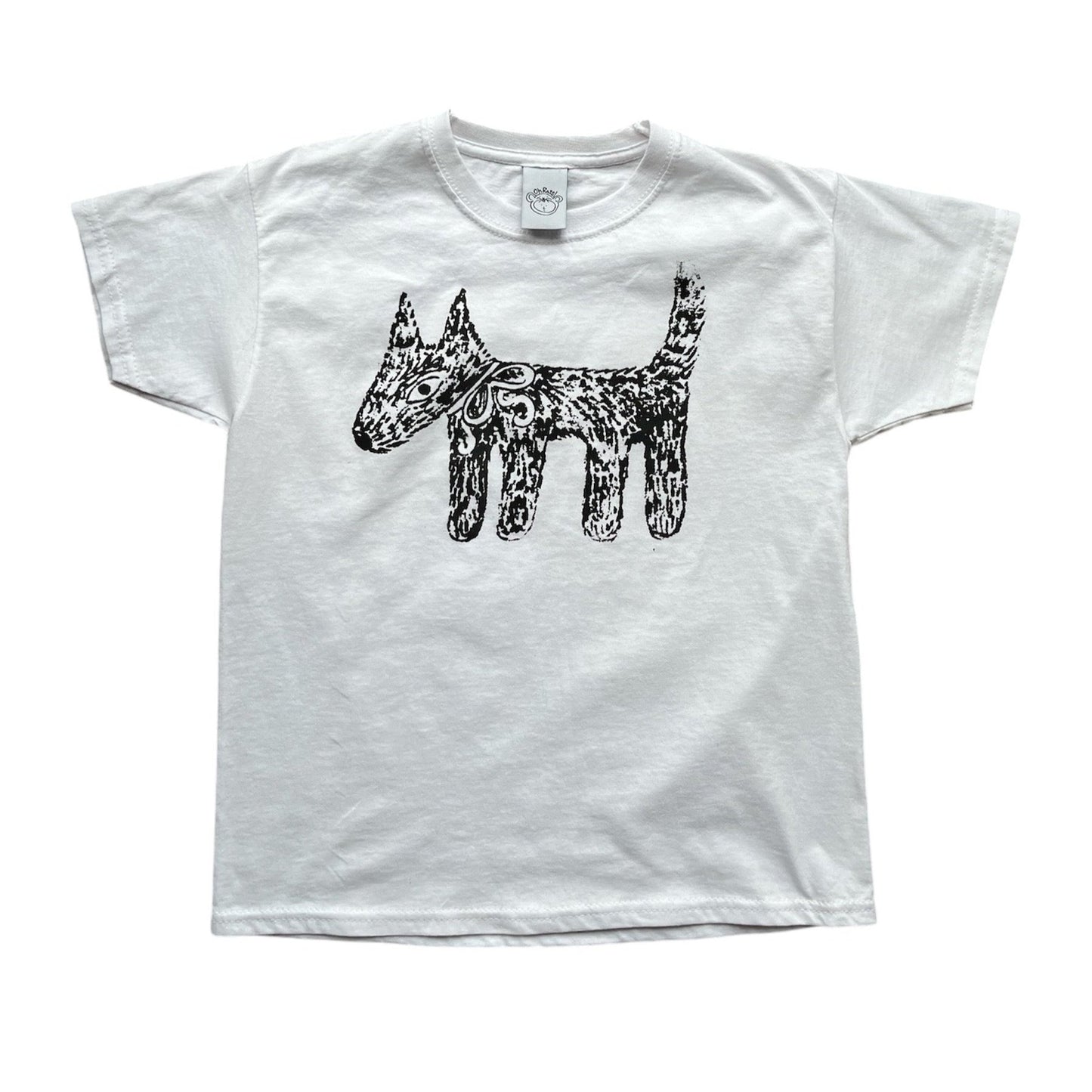 Black on White Scruffy Dog Baby Tee
