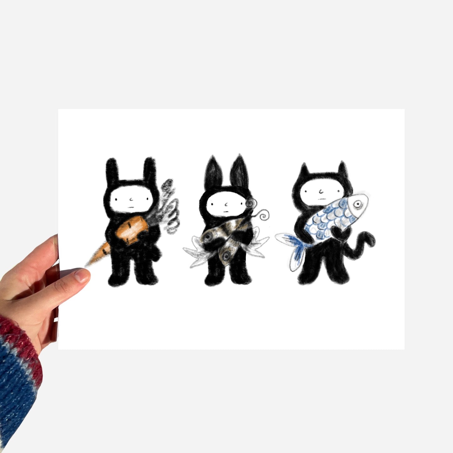 A5 Three Critters Print
