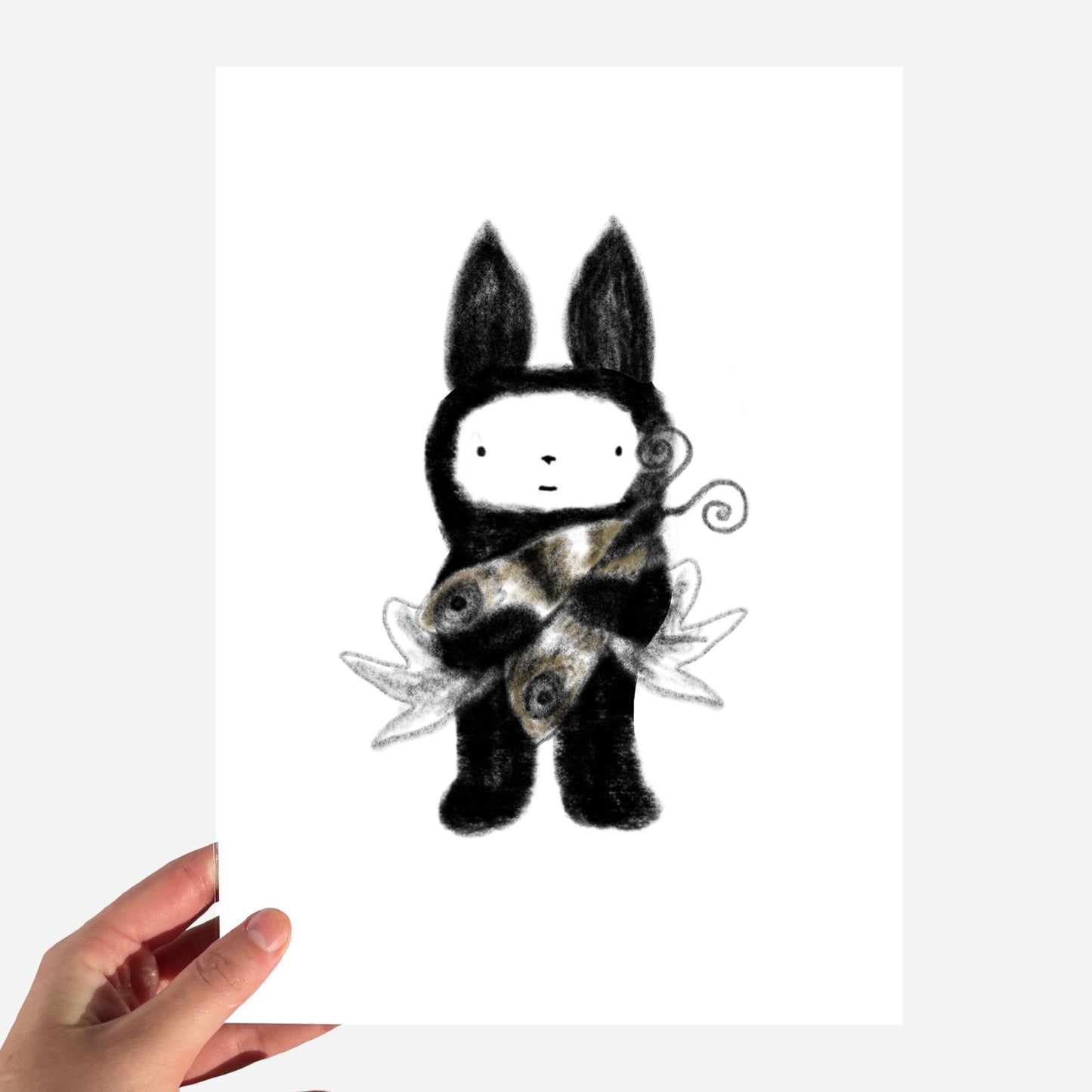 A5 Bat and Moth Critter Print