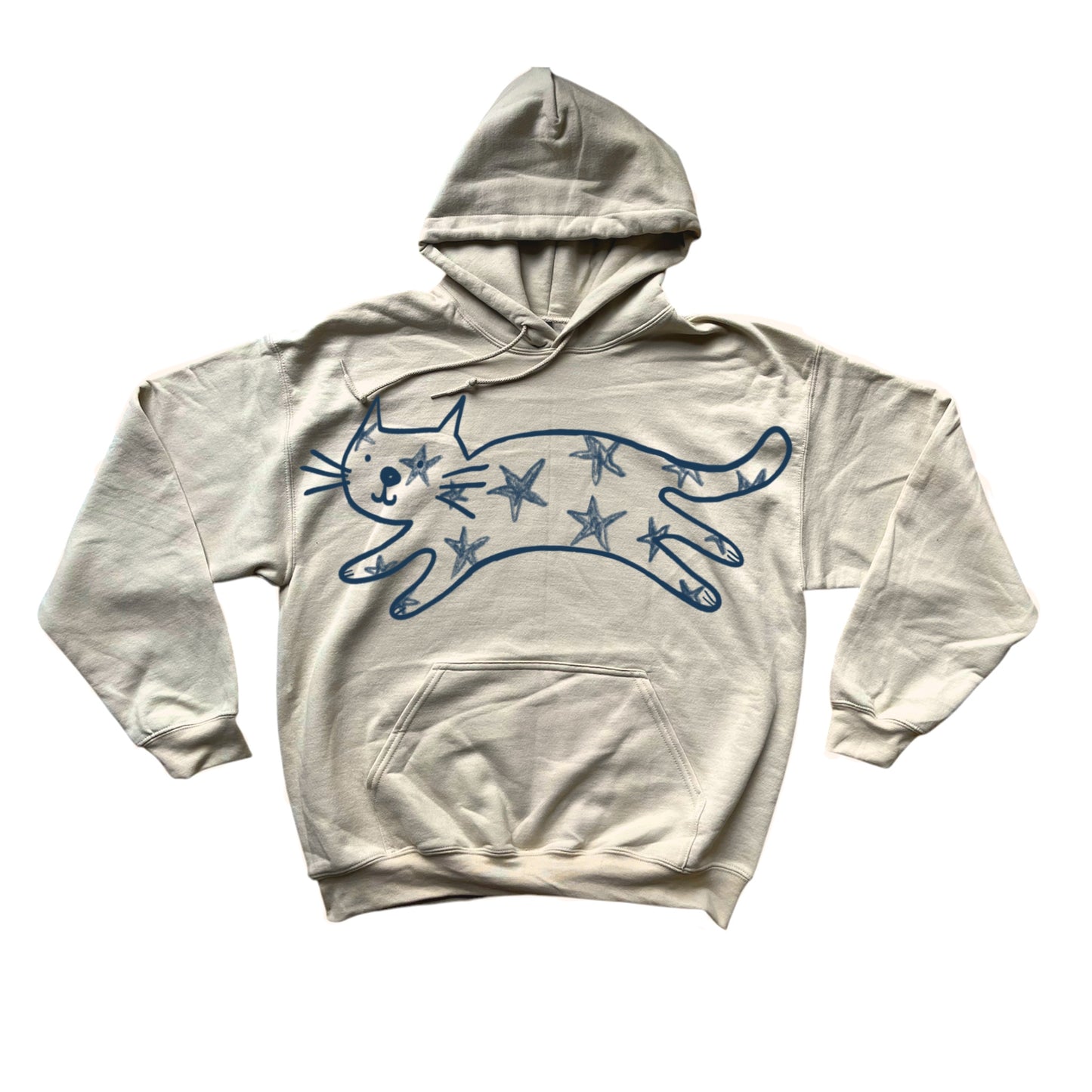 Mega Star Cat beige hoodie