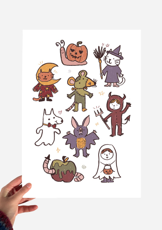 Halloween Critters Print