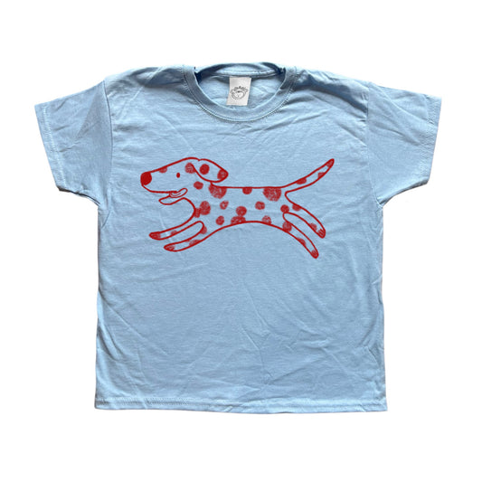 Polka dot dalmatian red on baby blue Tee
