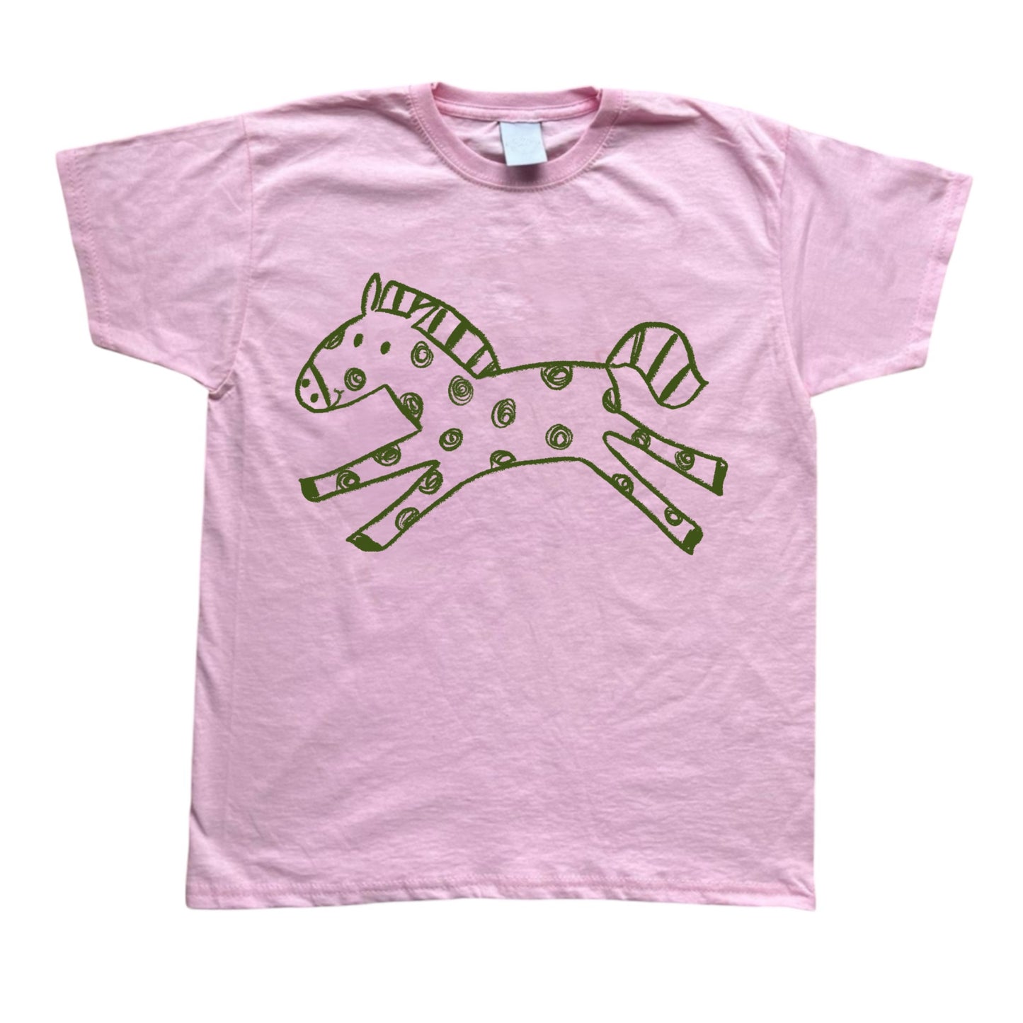 Polka dot horse pink tee