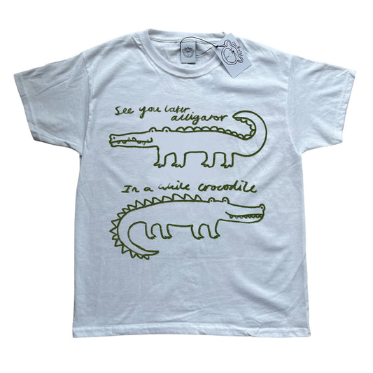See you later alligator white tee