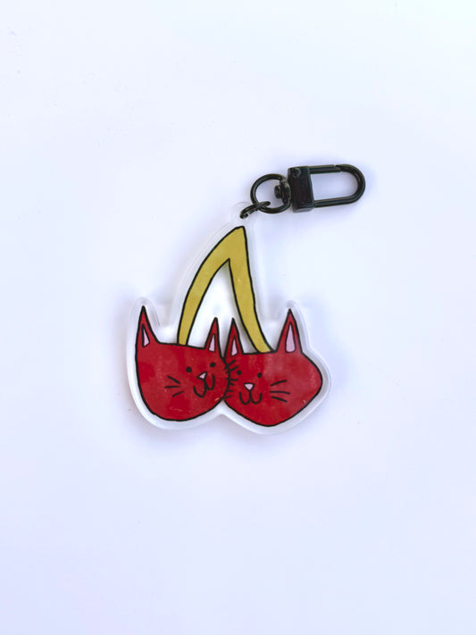 Cherry cats key ring / bag charm