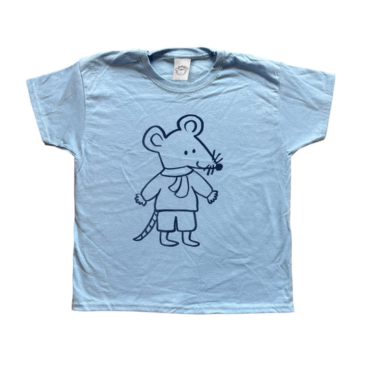 Scarf rat boy baby blue tee