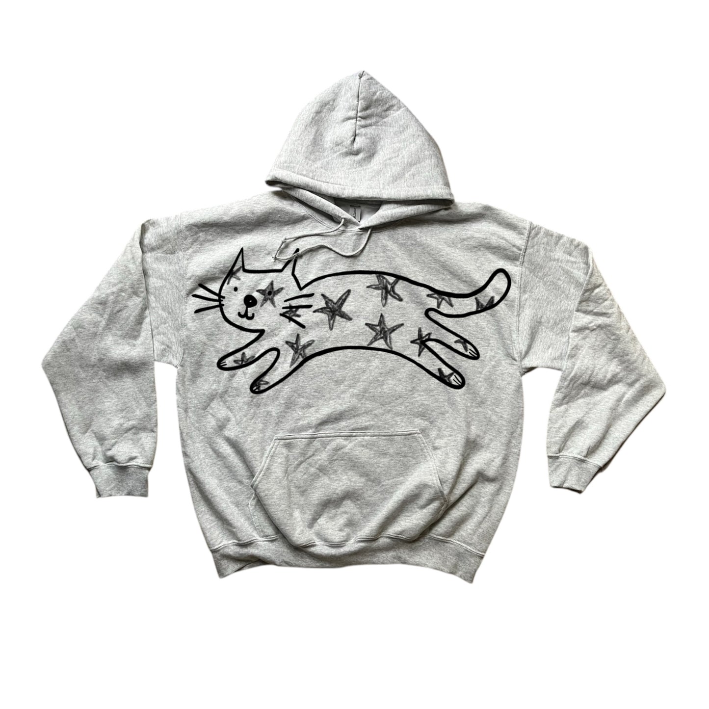 Mega Star Cat grey hoodie