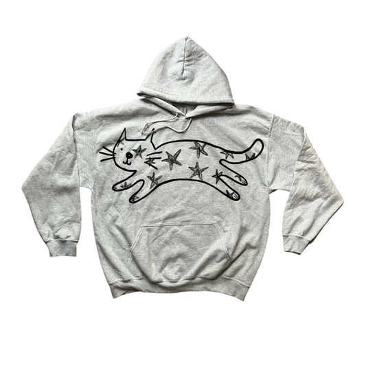 Mega Star Cat grey hoodie