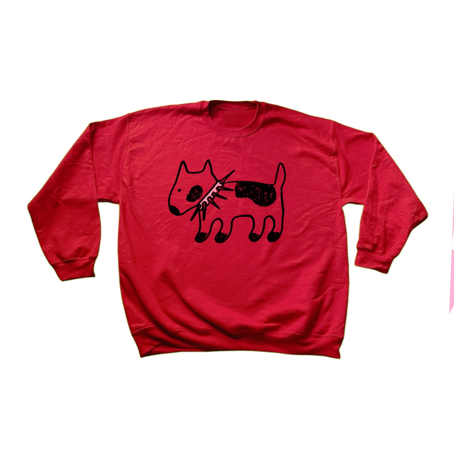 Spiky collar dog red sweatshirt