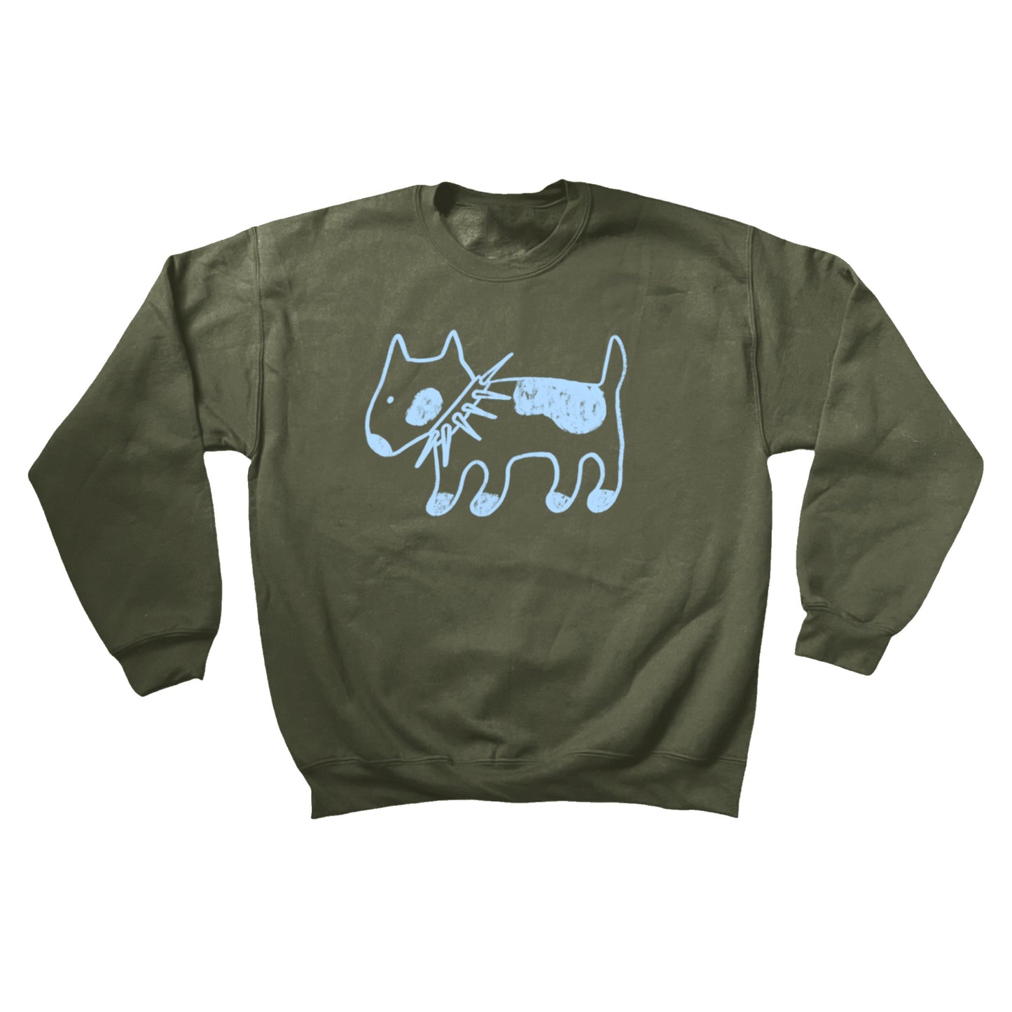 Spiky collar dog khaki sweatshirt