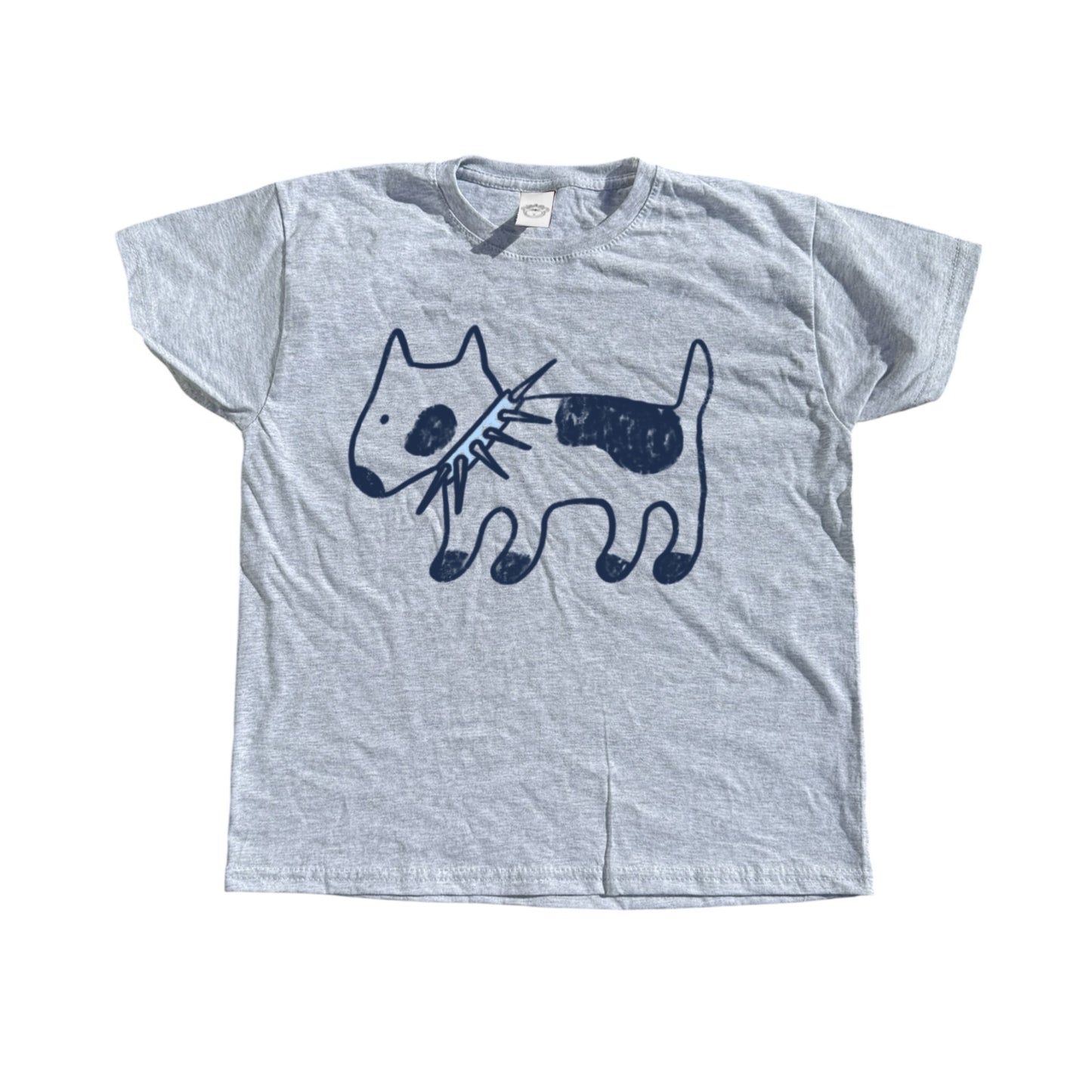 Spiky Collar dog grey tee
