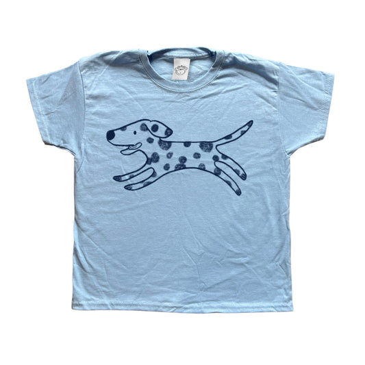 Polka dot dalmatian navy on baby blue Tee