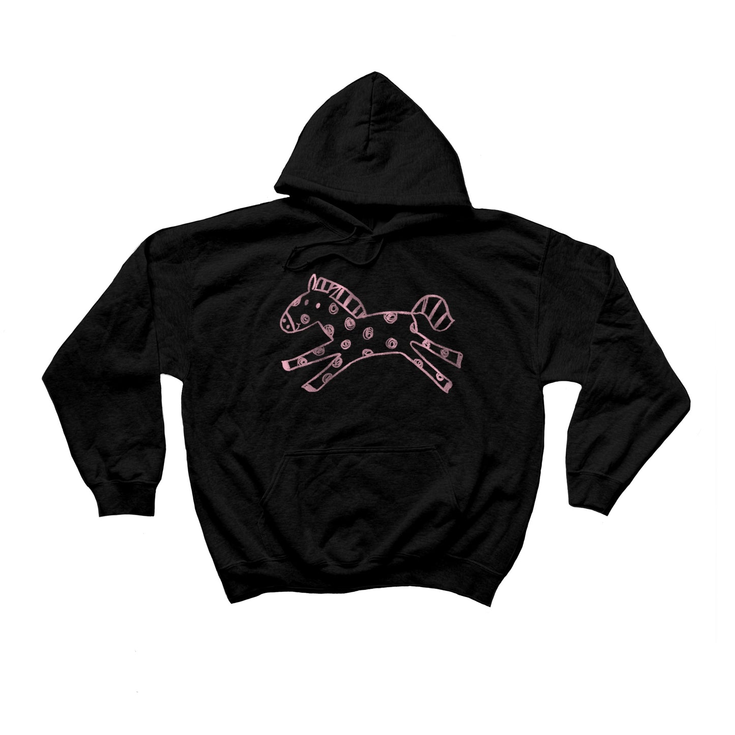 Polka dot horse black hoodie