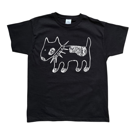 Spiky collar dog white on black Baby Tee