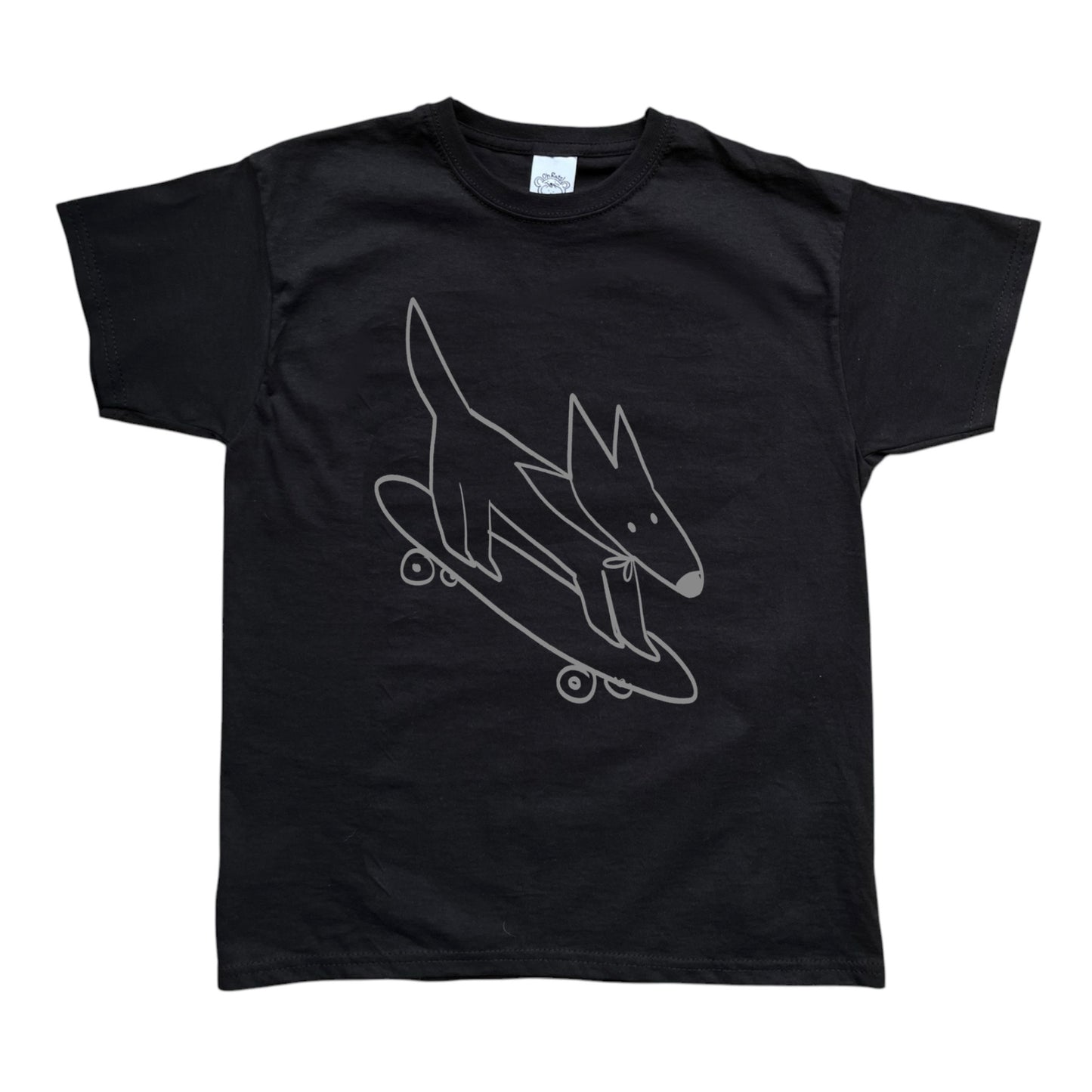 Skater dog black tee