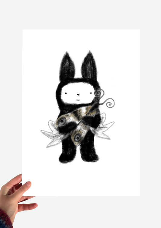 Bat and moth print