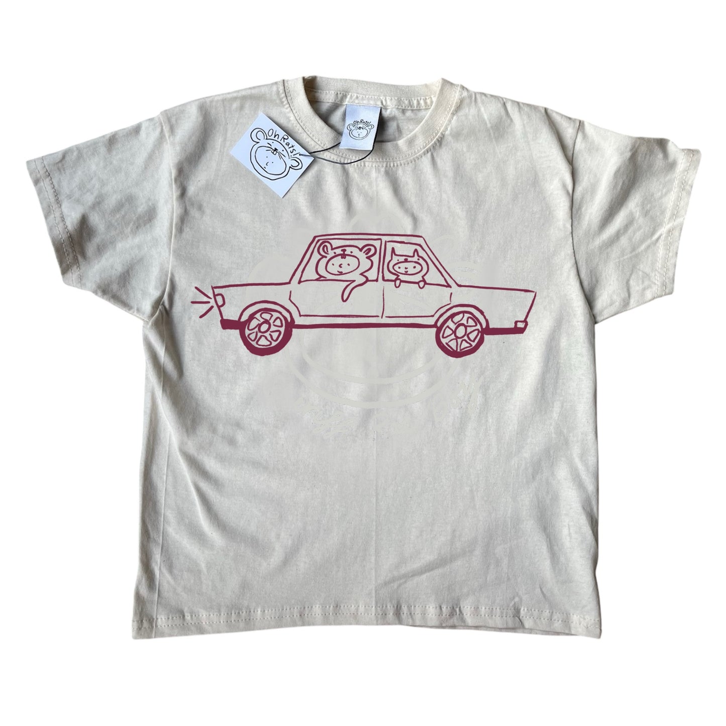 Critter road trip beige tee