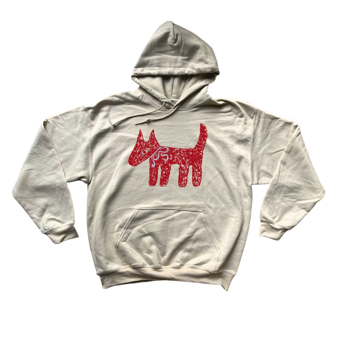 Scruffy dog beige hoodie