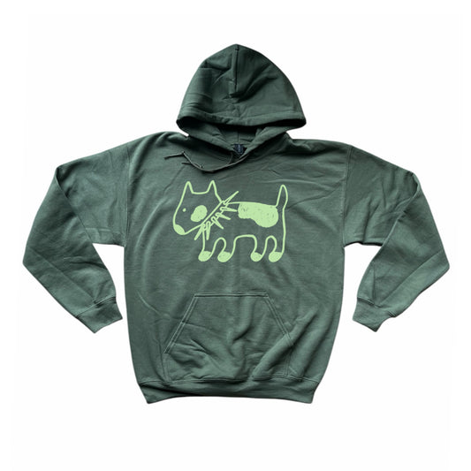 Spiky collar dog khaki hoodie
