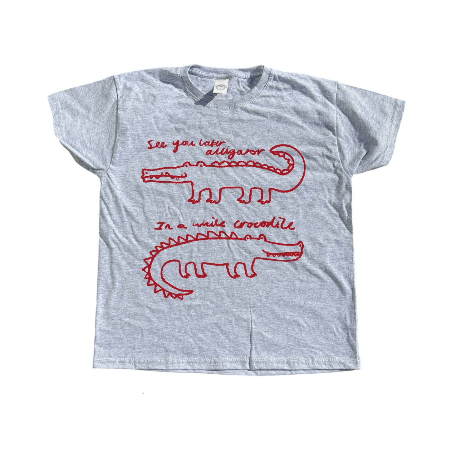 See you later alligator grey tee