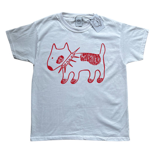 Spiky collar dog red on white Baby Tee