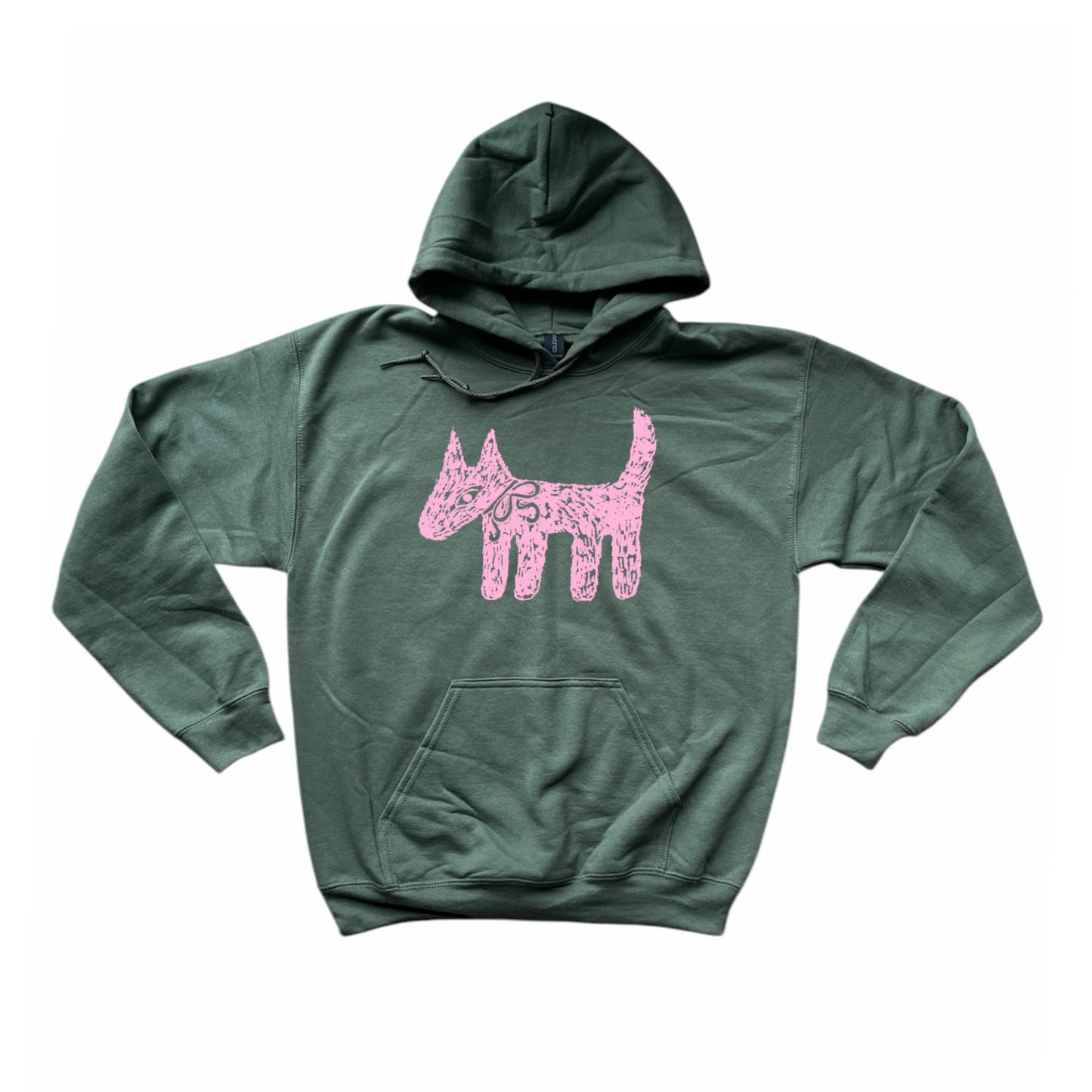 Scruffy dog khaki hoodie