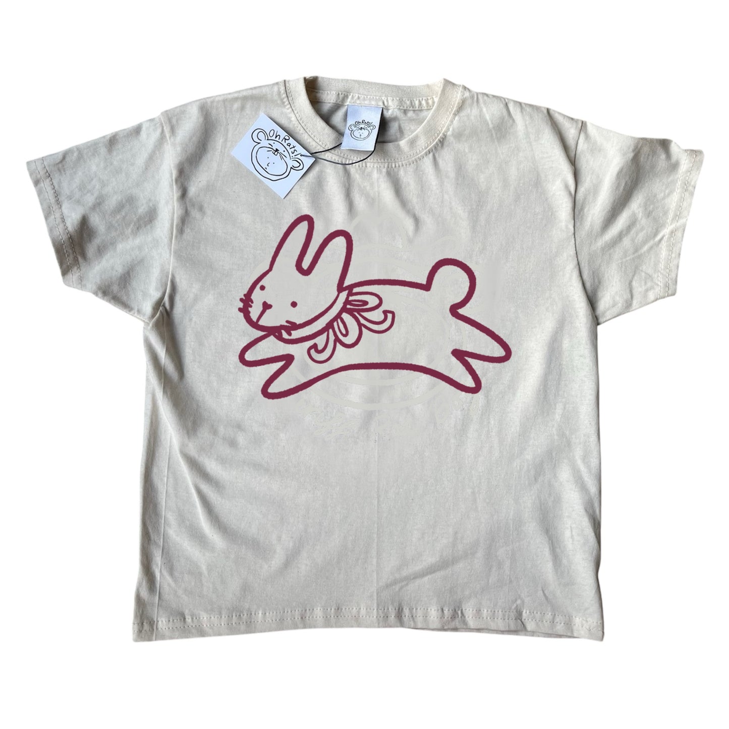 Bow bunny beige tee